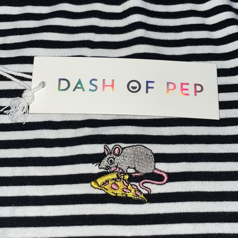 NWT. Women’s size Medium Stripe black & white t-shirt. - Picture 3 of 6